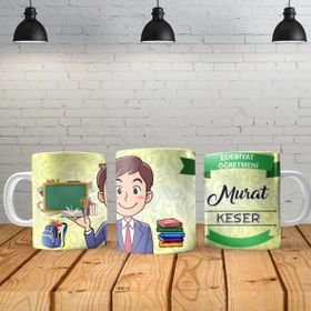 Angel Of Life Edebiyat Öğretmeni Kişiye Özel Baskılı Yeni Tasarım Sihirli Kupa Bardak