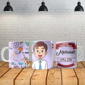 Angel Of Life Fizik Öğretmeni Kişiye Özel Baskılı Yeni Tasarım Kupa Bardak