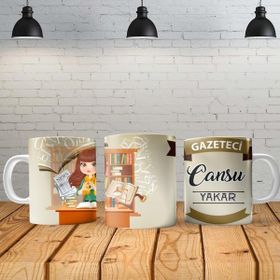 Angel Of Life Gazeteci Kadın Kişiye Özel Baskılı Yeni Tasarım Sihirli Kupa Bardak