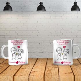 Angel Of Life I Love You 3 Kişiye Özel Baskılı Yeni Tasarım Sihirli Kupa Bardak