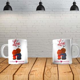 Angel Of Life I Love You 4 Kişiye Özel Baskılı Yeni Tasarım Sihirli Kupa Bardak