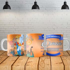 Angel Of Life İnşaat Mühendisi Kişiye Özel Baskılı Yeni Tasarım Sihirli Kupa Bardak