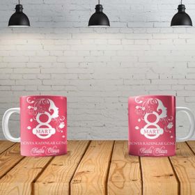 Angel Of Life Kadınlar Günü 5 Kişiye Özel Baskılı Yeni Tasarım Sihirli Kupa Bardak