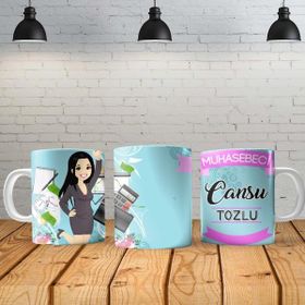 Angel Of Life Muhasebeci Kadın Kişiye Özel Baskılı Yeni Tasarım Kupa Bardak