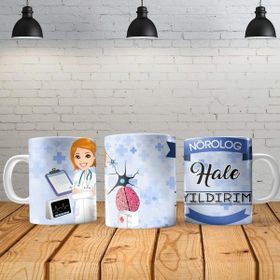 Angel Of Life Nörolog Kişiye Özel Baskılı Yeni Tasarım Kupa Bardak