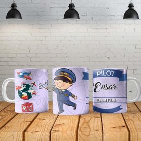 Angel Of Life Pilot Kişiye Özel Baskılı Yeni Tasarım Kupa Bardak