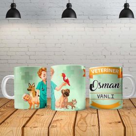 Angel Of Life Veteriner Erkek Kişiye Özel Baskılı Yeni Tasarım Kupa Bardak