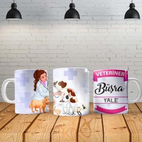 Angel Of Life Veteriner Kadın Kişiye Özel Baskılı Yeni Tasarım Sihirli Kupa Bardak
