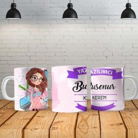 Angel Of Life Yazılımcı Kadın Kişiye Özel Baskılı Yeni Tasarım Kupa Bardak