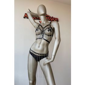 Angels Passion Fantazi Giyim Zincirli Etek ve Büstiyer Takım