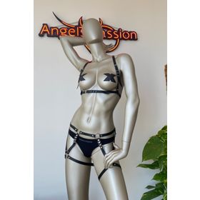Angels Passion Kısa Bacak Harness ve Yelek Harness