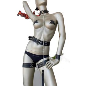Angels Passion Korse, Tasma, Bileklik ve Bacak Bantlı Harness Takım