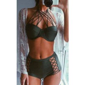 Angelsin Haki Yeşil Yüksek Bel Bikini Alt
