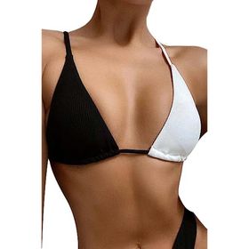 Angelsin Siyah Beyaz Bikini Üst