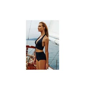 Angelsin T3232 Siyah Yüksek Bel Bikini Takım