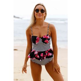 Angelsin Yüksek Bel Etek Gürünümlü Destekli Bikini Takım