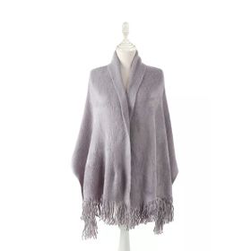 Angora 60x180 Gri Ponponlu Şal