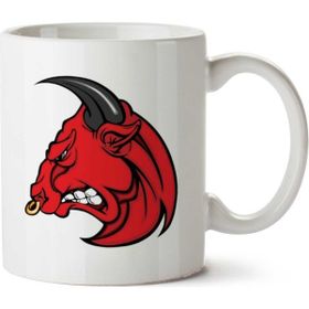 Angry Bull Head Bing Baskılı Kupa