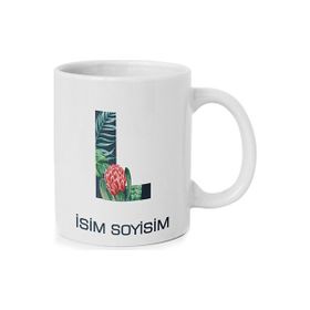 Anı Diyarı Kişiye Özel L Harfli Isim Yazılı Kupa Bardak