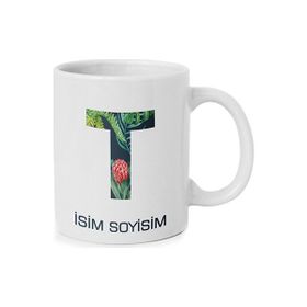 Anı Diyarı Kişiye Özel T Harfli Isim Yazılı Kupa Bardak