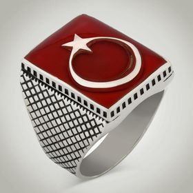 Anı Yüzük B Series Teşkilat Dizisi (lisanslı Ay Yıldızlı Erkek) Yüzüğü