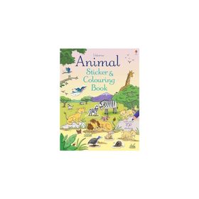 Animal Sticker And Colouring Book-Usborne Yayınları