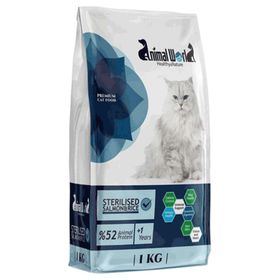 Animal World 1 kg Sterilised Somonlu Kısırlaştırılmış Kuru Kedi Maması