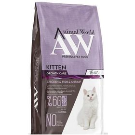 Animal World 15 kg Kitten Tavuklu Balıklı ve Karidesli Yavru Kedi Maması