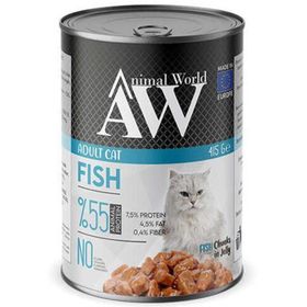 Animal World 415 gr Balıklı Yetişkin Kedi Konserve Maması