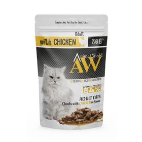 Animal World 80 gr Soslu Tavuk Etli Yetişkin Kedi Konservesi