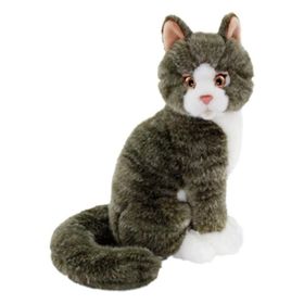 Animals Of The World Oturan Gri Kedi 22 cm Peluş Oyuncak