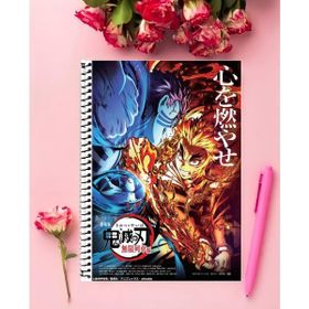 Anime And Your World Kimetsu No Yaiba Movie Mugen Ressha Hen Özel Tasarım A4 Boyutu Telli Kareli Defter