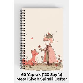 Anime Marketi ANT-SPR-0010 Küçük Prens Temalı A5 Sert Kapak 120 Yaprak Spiralli Defter