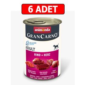 Animonda 6x400 gr Grancarno Tahılsız Sığır Etli Yürekli Köpek Konservesi