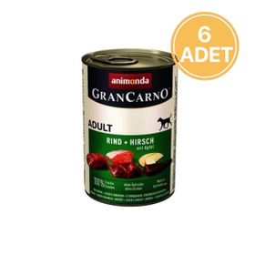 Animonda Gran Carno Sığır Etli Geyik ve Elmalı 6x400 gr Yetişkin Köpek Konservesi