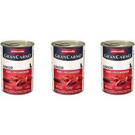Animonda Gran Carno Sığır Etli ve Hindi Yürekli Yavru 3x400 gr Köpek Konservesi