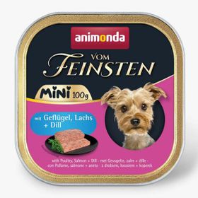 Animonda Vom Feinsten 100 gr Kümes Hayvanlı ve Somonlu Mini Irk Yetişkin Köpek Konservesi