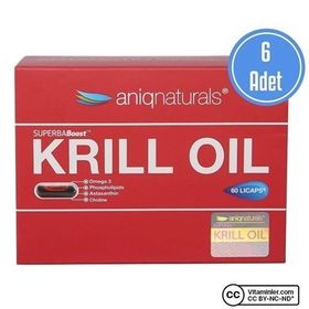 Aniqnaturals Krill Oil Omega 3 6x60 Kapsül Balık Yağı