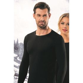 Anıt 1159 Bisiklet Yaka Uzun Kollu Siyah Termal Üst Erkek İçlik