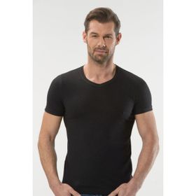 Anıt 1204 Modal O Yaka Kollu 3 Adet Siyah Erkek Atlet