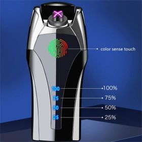 Anka Dokunatik Led Göstergeli USB Şarjlı Siyah Tesla Çakmak