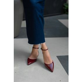 Anka Trendy 2 cm Kısa Alçak Topuk Çok Rahat Bordo Kadın Babet