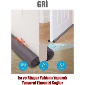Ankaflex Çift Taraflı Gri Kapı Altı Rüzgar Soğuk ve Haşere Önleyici Isı Yalıtım Süngeri