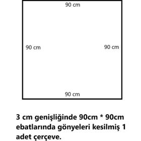 Ankara Kartonpiyer Dekoratif Boyanabilir Hazır Kesimli Çerçeve 2,5 cm 90 x 90 cm 1 Adet Duvar Çıtası