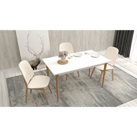 Ankara Mobilya Karya Beyaz 120x67 cm Mutfak Masası
