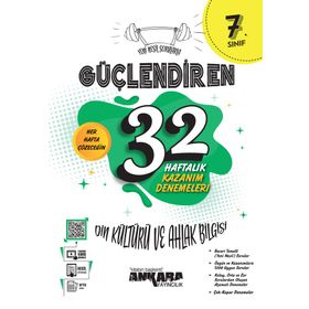 Ankara Yayıncılık 7. Sınıf Güçlendiren 32 Haftalık Din Kültürü ve Ahlak Bilgisi Kazanım Denemeleri