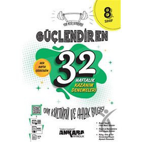 Ankara Yayıncılık 8. Sınıf Güçlendiren 32 Haftalık Din Kültürü ve Ahlak Bilgisi Kazanım Denemeleri