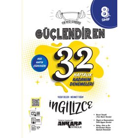 Ankara Yayıncılık 8. Sınıf Güçlendiren 32 Haftalık İngilizce Kazanım Denemeleri