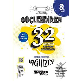 Ankara Yayıncılık 8. Sınıf Güçlendiren 32 Haftalık İngilizce Kazanım Denemeleri