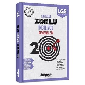 Ankara Yayıncılık 8. Sınıf LGS İngilizce 20 Zorlu Denemeleri